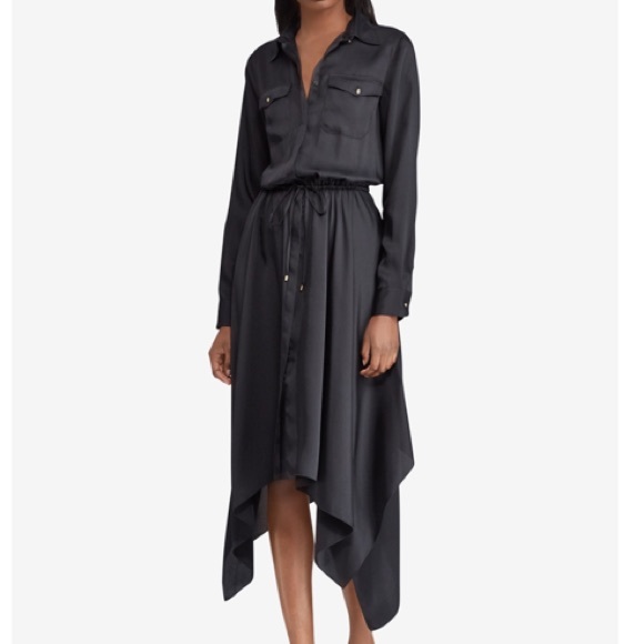 Ralph Lauren Dresses & Skirts - LAUREN RALPH LAUREN Twill Shirt Dress Black Long Sleeve button down